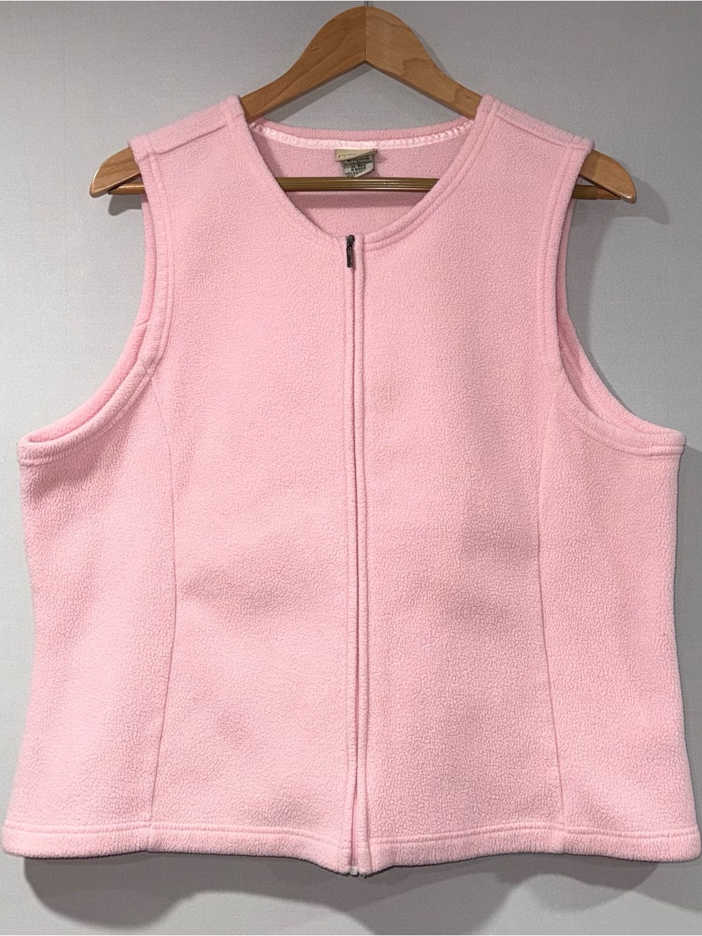 Vintage L.L. Bean Pink Fleece Zip Front Vest